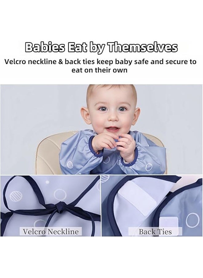 Coverall Baby Feeding Bib for Eating,Long Sleeves Bib Attaches to Highchair and Table,Weaning Bibs - Image 2
